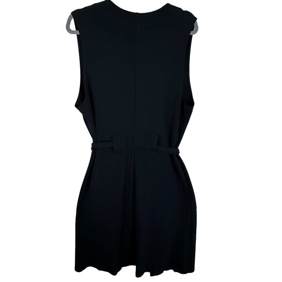 Brynn Walker Black Open Heavy Knit Waist Tie Duster Vest Made In USA Size S - Picture 2 of 7